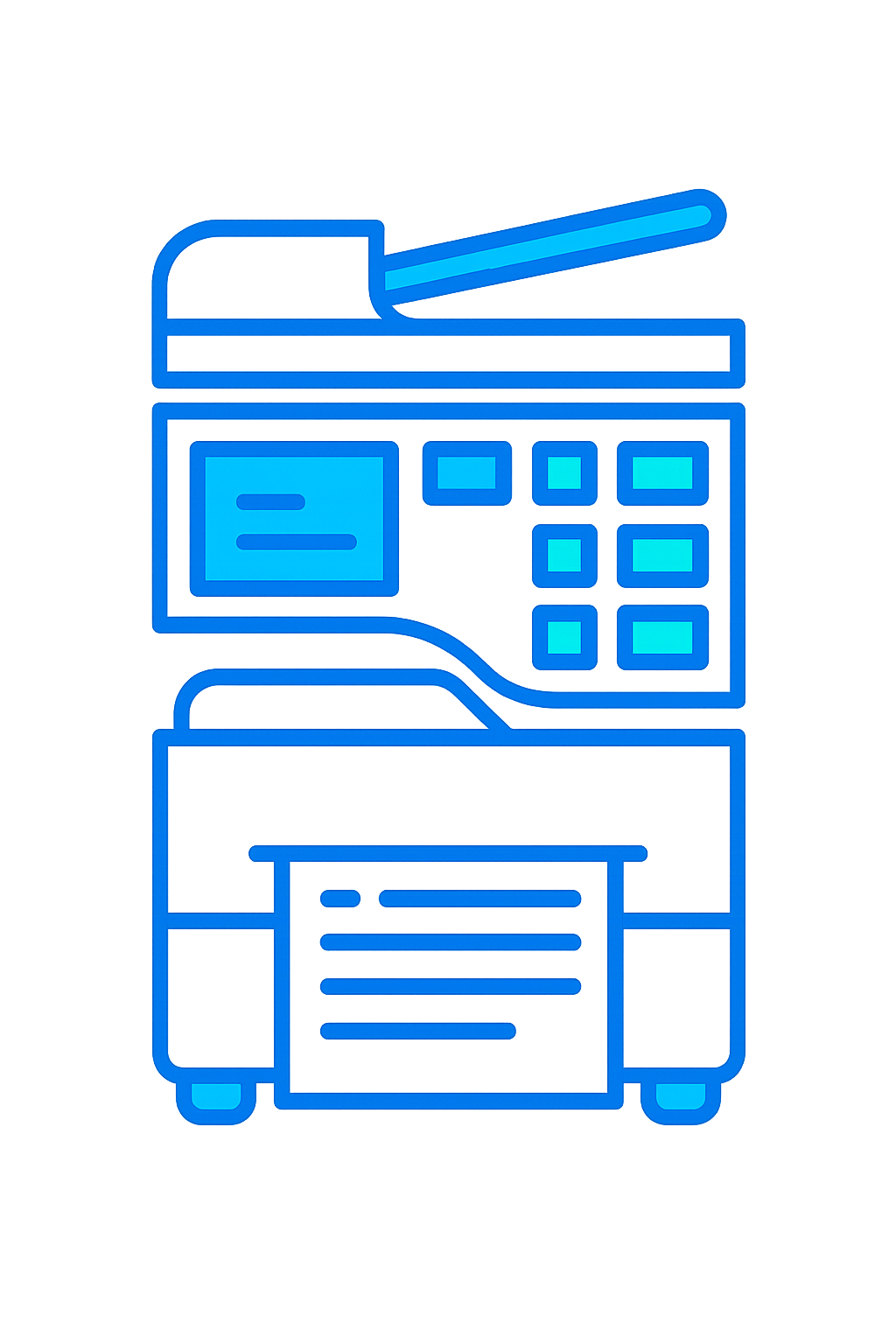 imprimantes réseau, scanners, copieurs